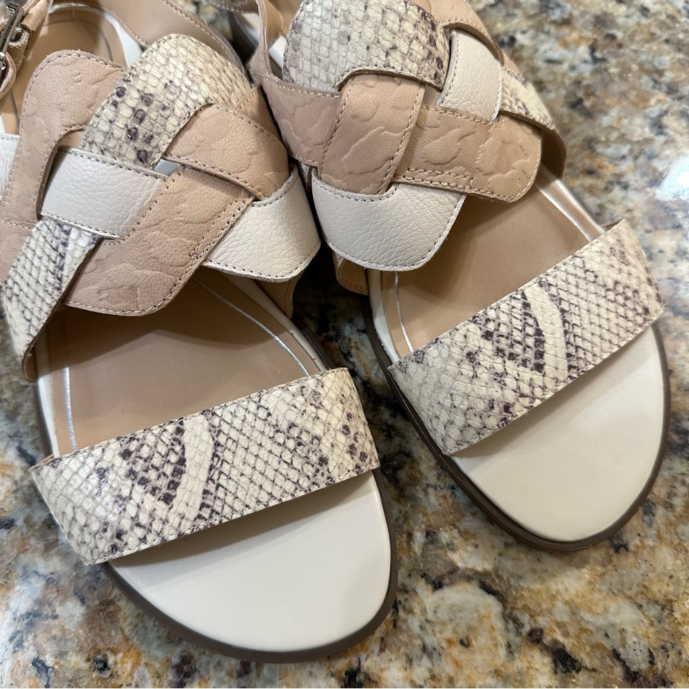 Vionic Kendra Snake Embossed Leather Sandals - Picture 2 of 7